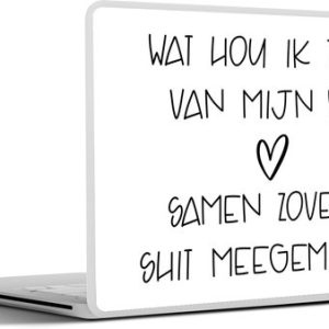 Laptop sticker – 10.1 inch – Spreuken – Quotes – Wat hou ik toch van mijn wc, samen zoveel shit meegemaakt – Badkamer – WC – 25x18cm – Laptopstickers – Laptop skin – Cover