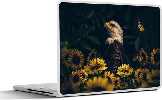 Laptop sticker - inch - Adelaar - Geel - Bloemen - Botanisch - Laptopstickers - Laptop skin - Cover