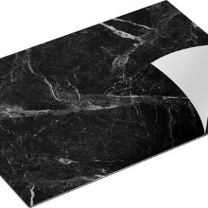 Chefcare Inductie Beschermer Abstracte Kunst – Goud Marmer – Zwart Wit – 77×51 cm – Afdekplaat Inductie – Kookplaat Beschermer – Inductie Mat
