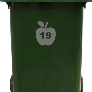 Kliko Sticker / Vuilnisbak Sticker – Appel – Nummer 19 – 16,5×20