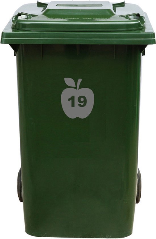Kliko Sticker / Vuilnisbak Sticker - Appel - Nummer 19 - 16,5x20