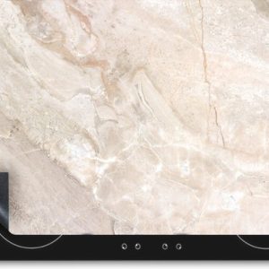 Chefcare Inductie Beschermer Abstracte Kunst – Beige Marmer – 60×55 cm – Afdekplaat Inductie – Kookplaat Beschermer – Inductie Mat