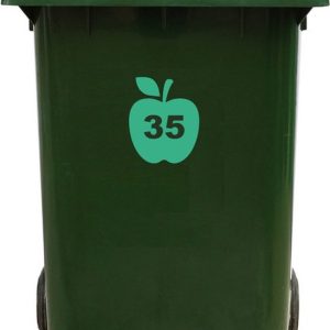 Kliko Sticker / Vuilnisbak Sticker – Appel – Nummer 35 – 16,5×20