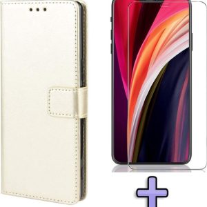 HB Hoesje Geschikt voor Apple iPhone 12 Pro Max Goud – Portemonnee Book Case – Kaarthouder & Magneetlipje & Glazen Screenprotector HB Hoesje Geschikt voor Apple iPhone 12 Pro Max Goud – Portemonnee Book Case – Kaarthouder & Magneetlipje & Glazen Screenprotector