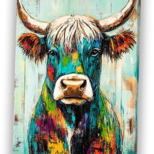 Hooglander – hooglander canvas – Canvas schilderijen koe – expressionisme – Canvas Hooglander – hooglander canvas – Canvas schilderijen koe – expressionisme – Canvas