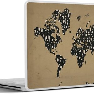 Laptop sticker – inch – Wereldkaart – Cijfers – Bruin Laptop sticker – inch – Wereldkaart – Cijfers – Bruin