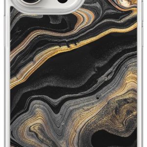 Casimoda® hoesje – Geschikt voor iPhone 15 Pro Max – Marbling – Shockproof case – Extra sterk – TPU/polycarbonaat – Goudkleurig, Transparant Casimoda® hoesje – Geschikt voor iPhone 15 Pro Max – Marbling – Shockproof case – Extra sterk – TPU/polycarbonaat – Goudkleurig, Transparant