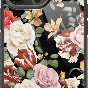 Casimoda® hoesje – Geschikt voor iPhone 13 Pro – Bloemen flowerpower – Luxe Hard Case Zwart – Backcover telefoonhoesje – Multi Casimoda® hoesje – Geschikt voor iPhone 13 Pro – Bloemen flowerpower – Luxe Hard Case Zwart – Backcover telefoonhoesje – Multi