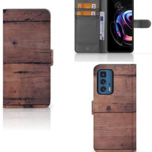 Motorola Edge 20 Pro Book Style Case Old Wood Motorola Edge 20 Pro Book Style Case Old Wood