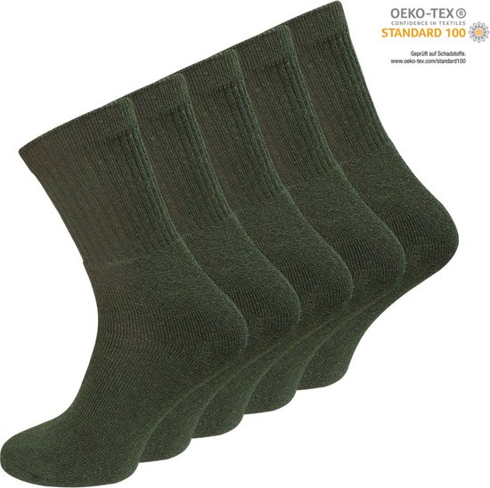 Legersokken – Army socks – Kakigroen – 5 Paar