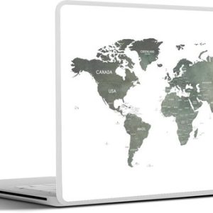 Laptop sticker – inch – Wereldkaart – Aardrijkskunde – Grijs Laptop sticker – inch – Wereldkaart – Aardrijkskunde – Grijs