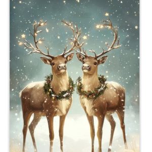 Posterhanger incl. Poster 120×180 cm – Schoolplaat – Kerstmagie – Winterwoud – Rendier – Textielposter – Zwarte latten Posterhanger incl. Poster 120×180 cm – Schoolplaat – Kerstmagie – Winterwoud – Rendier – Textielposter – Zwarte latten
